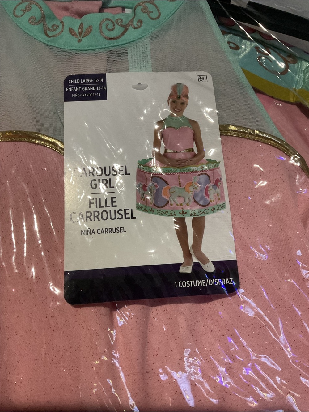 Carousel Girl Kids Pink & Mint Carousel Dress Costume